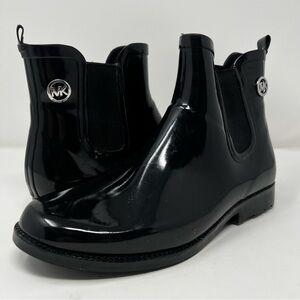 Michael Kors Glossy Black Ankle Boots